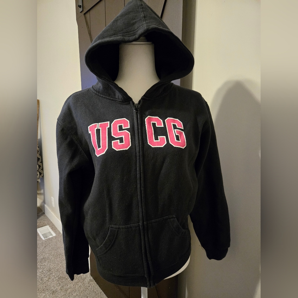 Classic Black Hoodie with Pink US CG Design
